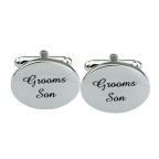 Mens Silver Wedding Cufflinks Groom Cuff Link Gift